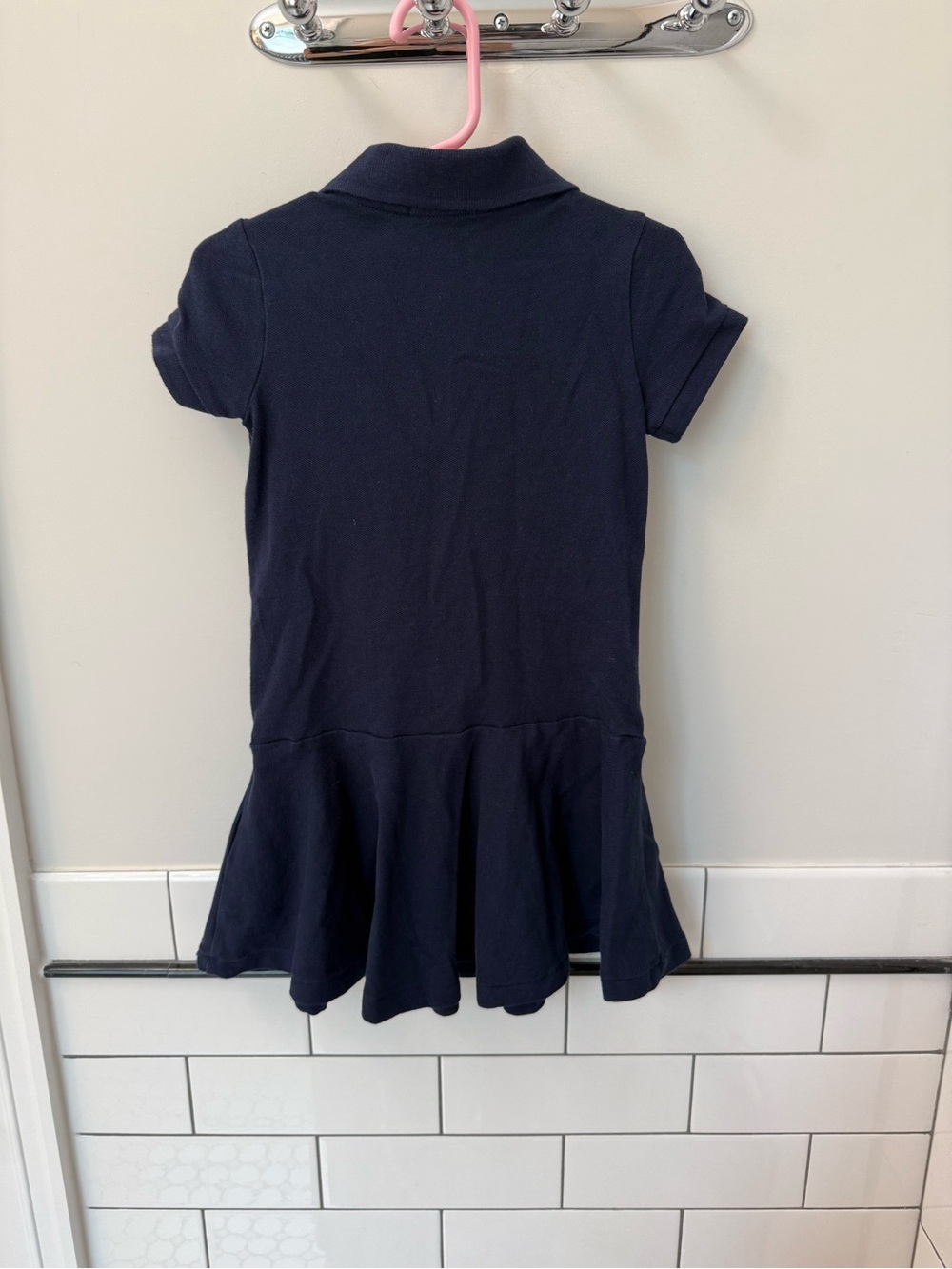 Polo by Ralph Lauren Navy Polo Dress with Pink Pony - Picture 2 of 3